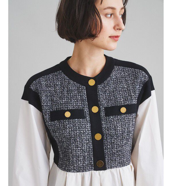  「ツイードジャージトップ」|Tシャツ・カットソー|ブラック