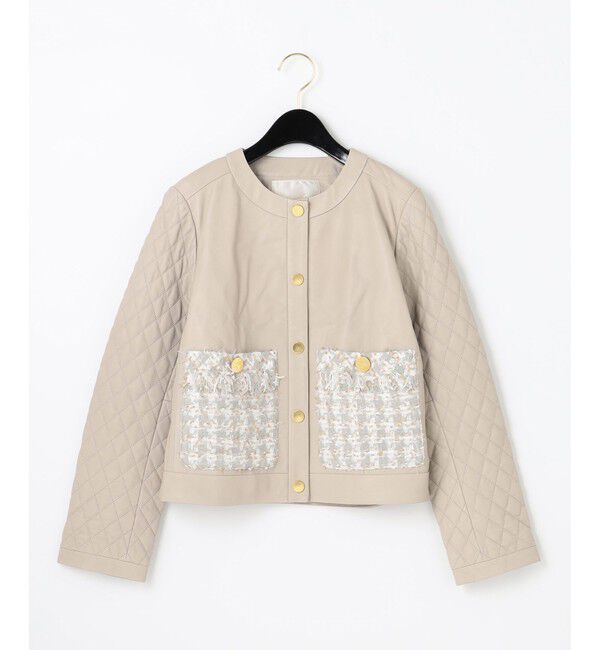  「ツイードポケットレザージャケット」|ライダースジャケット|