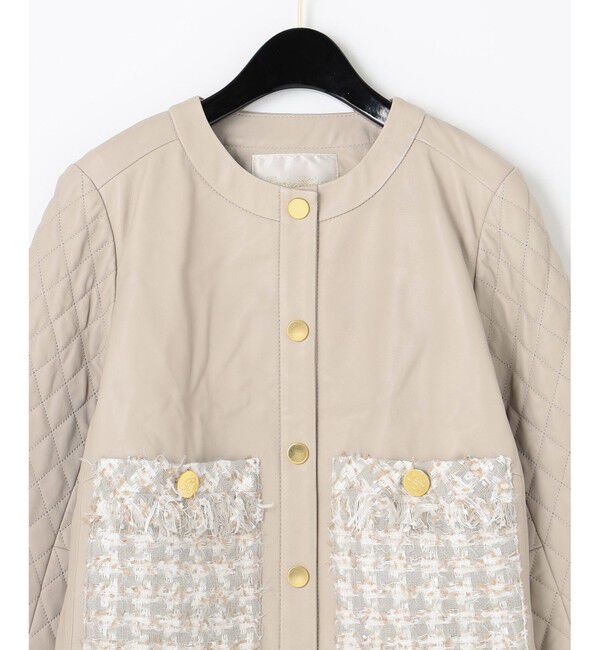  「ツイードポケットレザージャケット」|ライダースジャケット|