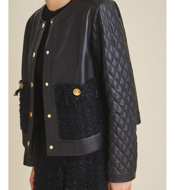  「ツイードポケットレザージャケット」|ライダースジャケット|