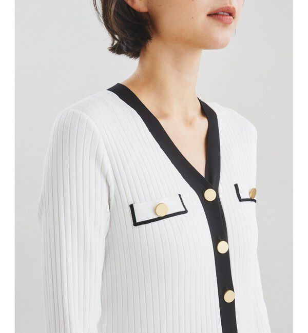  「バイカラーフレアニットワンピース」|ワンピース|