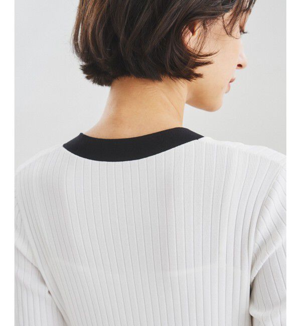  「バイカラーフレアニットワンピース」|ワンピース|