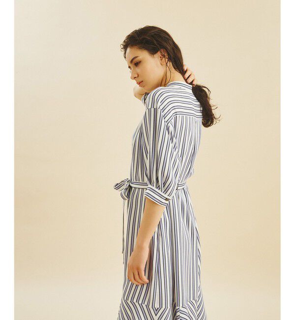  「リネンタッチストライプワンピース」|ワンピース|