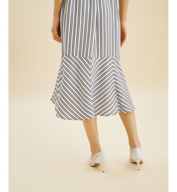  「リネンタッチストライプワンピース」|ワンピース|