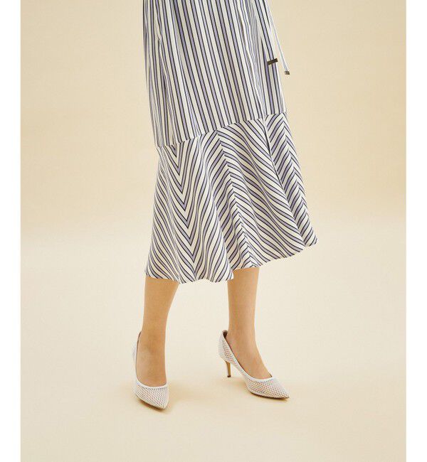  「リネンタッチストライプワンピース」|ワンピース|