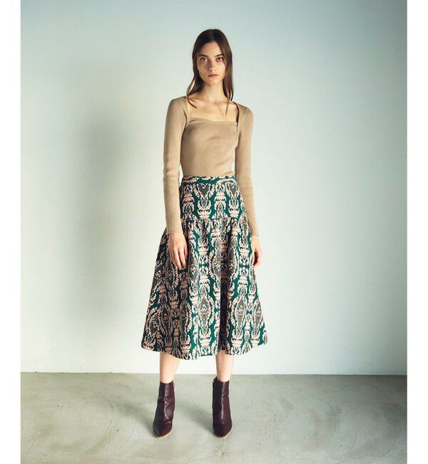 GRACE CONTINENTAL「オーナメントジャガードスカート」|スカート|