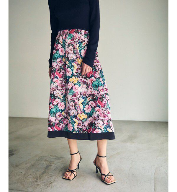 GRACE CONTINENTAL「グラデフラワープリントスカート」|スカート|