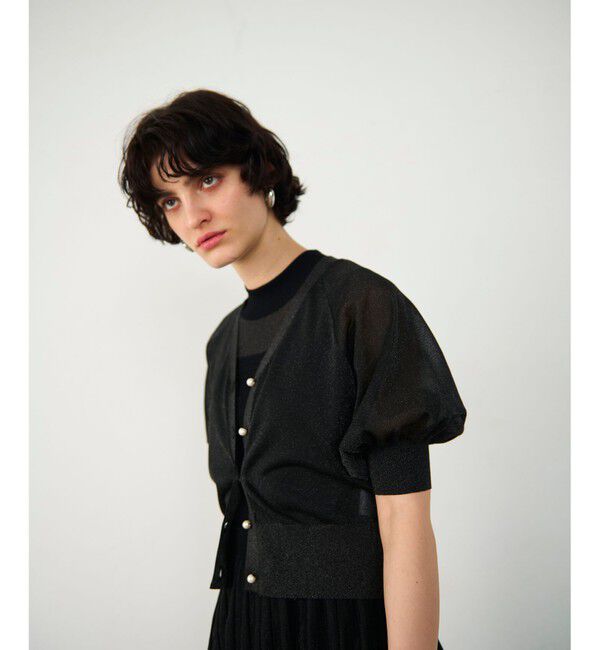 Diagram「ラメシアードルマンニットカーディガン」|カーディガン|ブラック