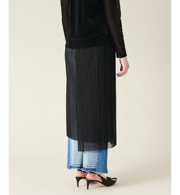 GRACE CONTINENTAL「チュールタイトプリーツスカート」|タイト|