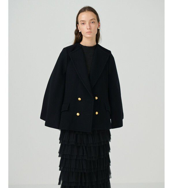 GRACE CONTINENTAL「ウールケープジャケット」|その他|ブラック