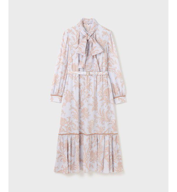 GRACE CONTINENTAL「サラサプリントリボン付ワンピース」|ワンピース|