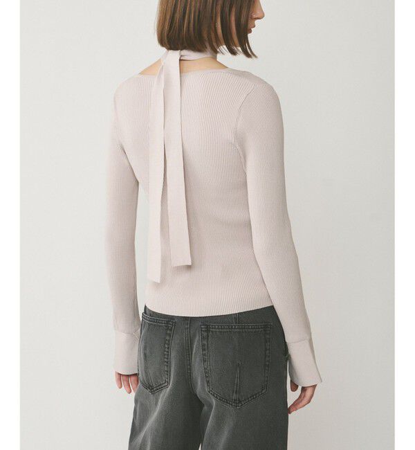  「ボウタイリブニットトップ」|ニット・セーター|