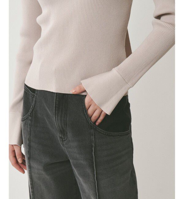  「ボウタイリブニットトップ」|ニット・セーター|