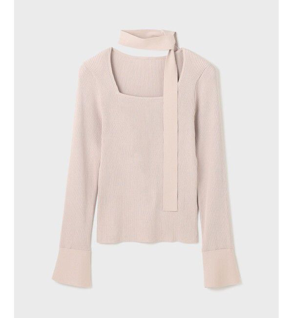  「ボウタイリブニットトップ」|ニット・セーター|