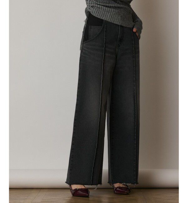  「コンビデニムワイドパンツ」|デニム|