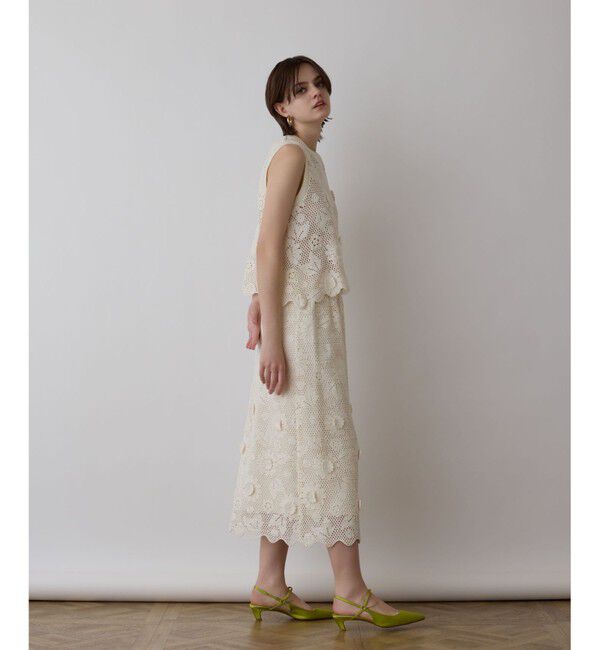 GRACE CONTINENTAL「クロシュ刺繍スカート」|スカート|