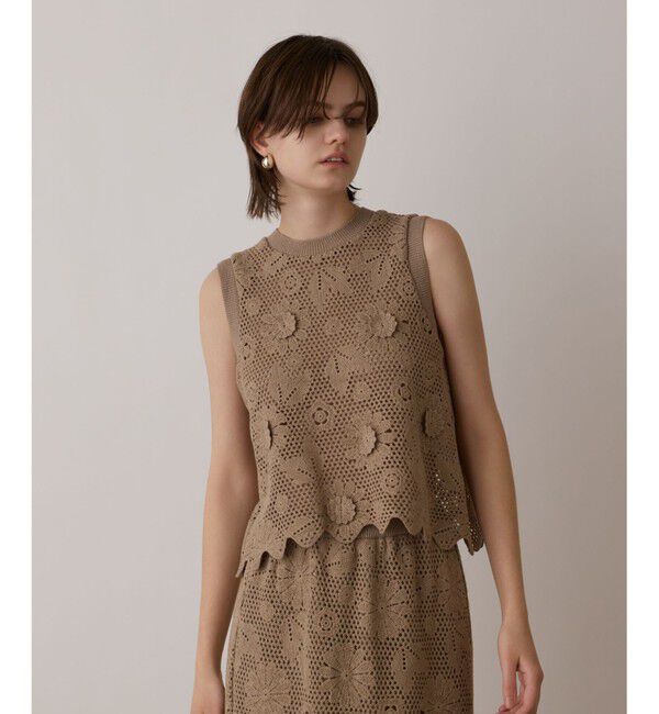 GRACE CONTINENTAL「クロシュ刺繍トップ」|Tシャツ・カットソー|