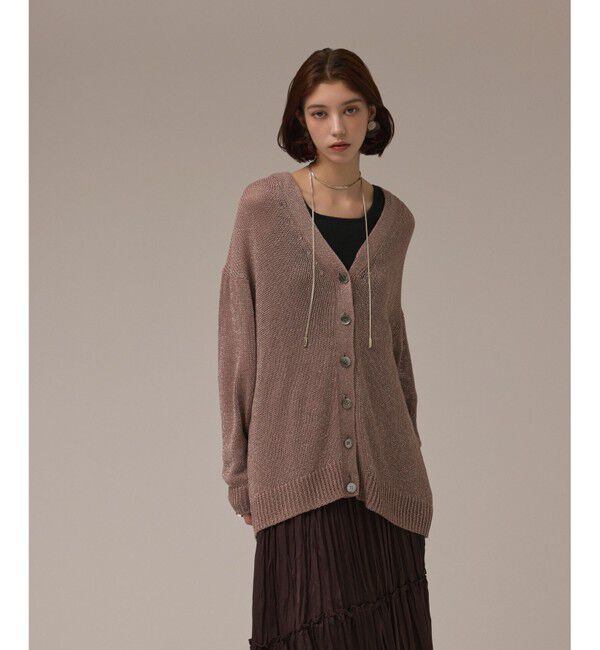 GRACE CONTINENTAL「ラメルーズニットカーディガン」|カーディガン|