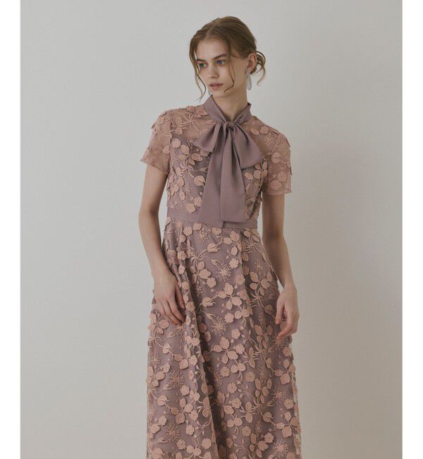 GRACE CONTINENTAL「フラワ－フレアドレス」|ドレス|ピンク