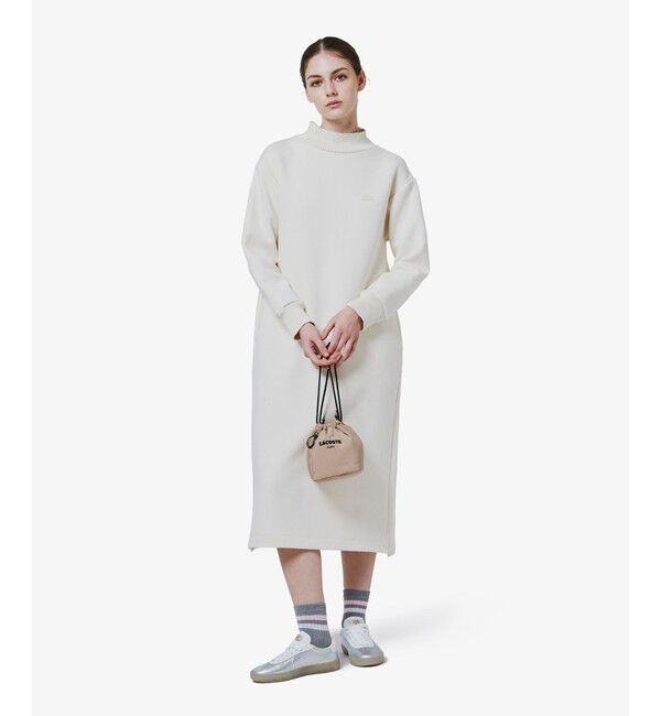 LACOSTE「ダンボールニットドレス / ハイネックワンピース」|ワンピース|オフホワイト