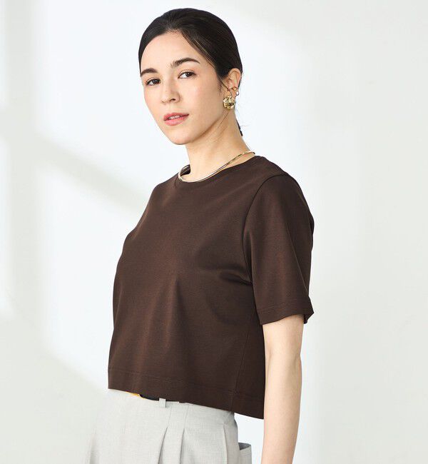 NOLLEY'S sophi「W&W ショート丈Tシャツ」|Tシャツ・カットソー|ダークブラウン