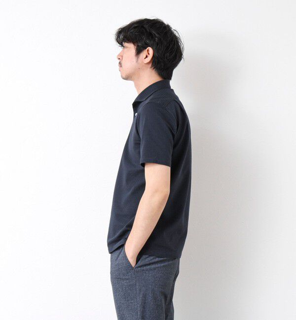 NOLLEY'S goodman「《ビジカジ対応》ハイゲージサッカーストライプ ワンピースカラーポロ ビズポロ 25SS」|ポロシャツ|