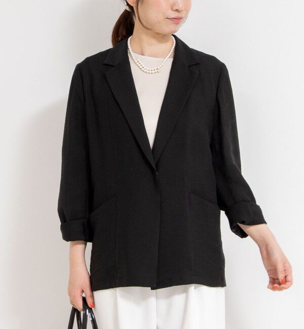 NOLLEY'S sophi「ウォッシャブルシアーシルクライトジャケット」|テーラードジャケット|ブラック