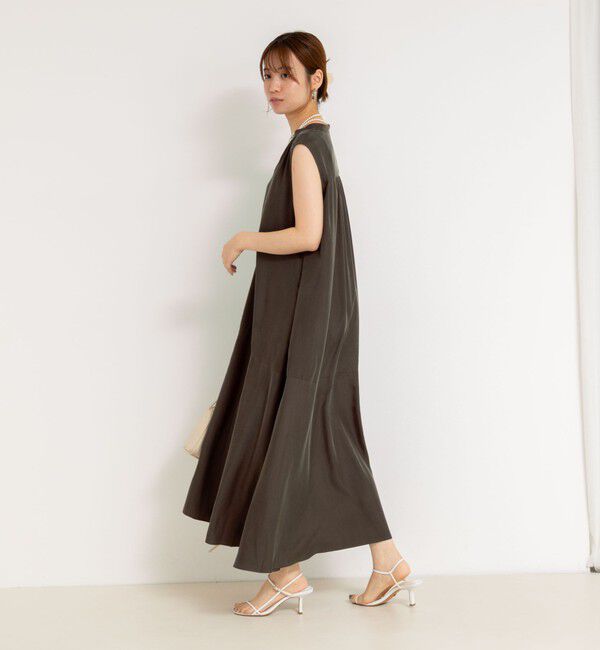 NOLLEY'S「ウォッシャブルフィブリルサテンノースリシャツワンピース」|ワンピース|