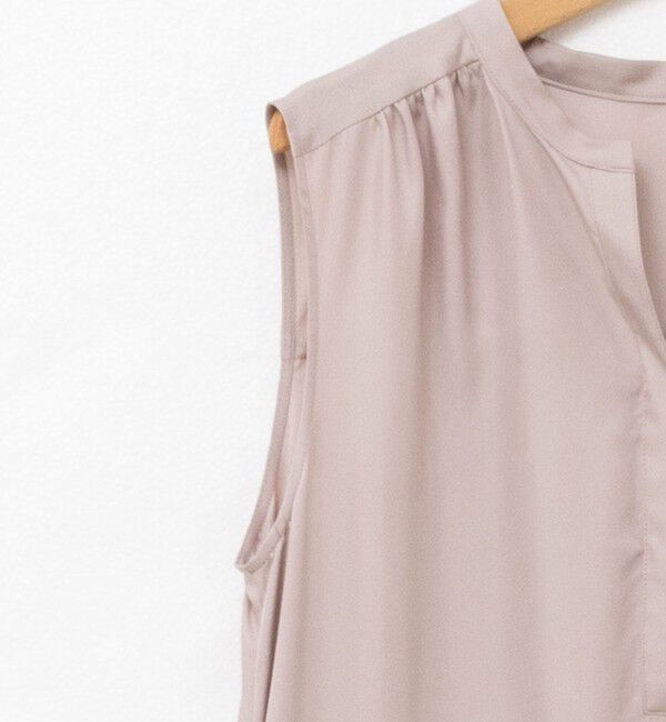 NOLLEY'S「ウォッシャブルフィブリルサテンノースリシャツワンピース」|ワンピース|