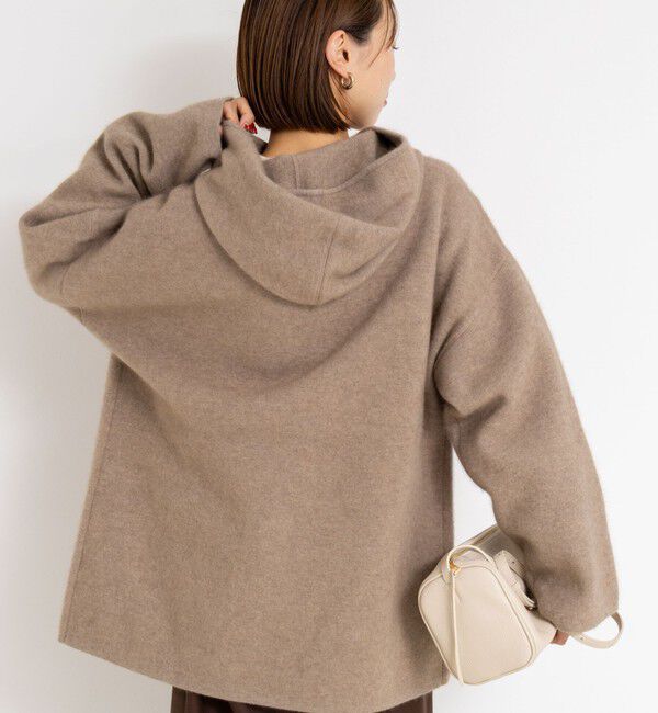 Rie Miller「ハーフ丈フーディー リバー風ニットコート」|その他|