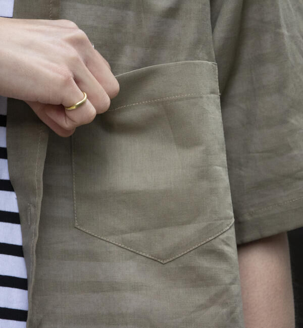 GLOSTER「【GLOSTER/グロスター】コットンリネン 半袖シャツ レギュラーカラー 綿麻」|シャツ・ブラウス|