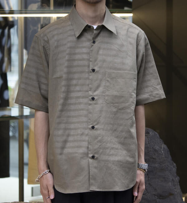 GLOSTER「【GLOSTER/グロスター】コットンリネン 半袖シャツ レギュラーカラー 綿麻」|シャツ・ブラウス|