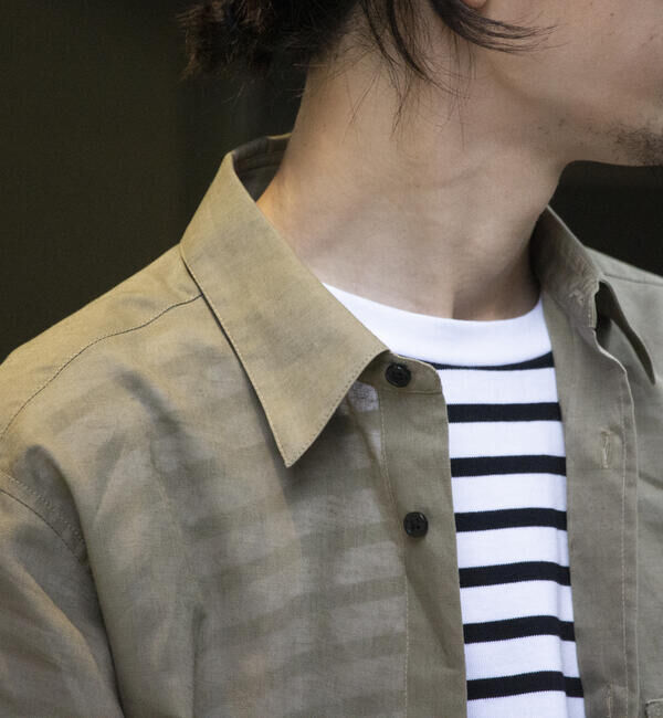 GLOSTER「【GLOSTER/グロスター】コットンリネン 半袖シャツ レギュラーカラー 綿麻」|シャツ・ブラウス|