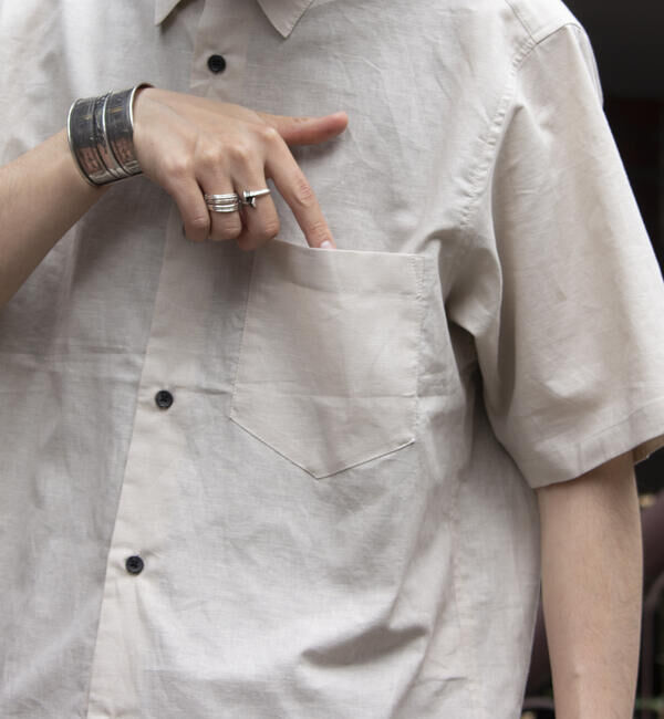 GLOSTER「【GLOSTER/グロスター】コットンリネン 半袖シャツ レギュラーカラー 綿麻」|シャツ・ブラウス|