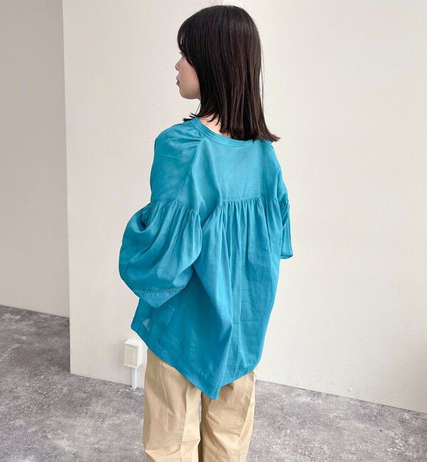 fredy emue「リネン混スキッパーボリュームブラウス」|シャツ・ブラウス|