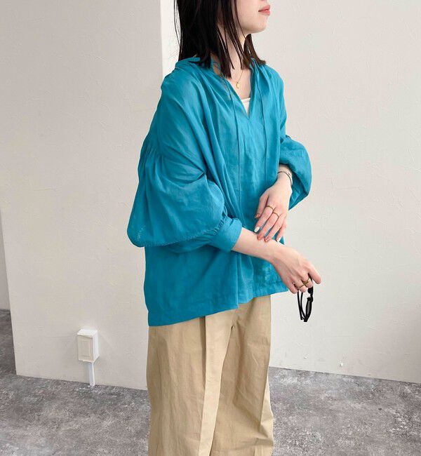 fredy emue「リネン混スキッパーボリュームブラウス」|シャツ・ブラウス|