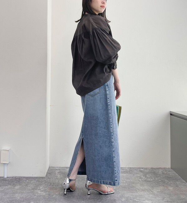 fredy emue「リネン混スキッパーボリュームブラウス」|シャツ・ブラウス|