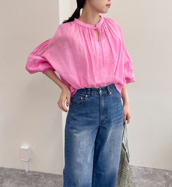 fredy emue「リネン混スキッパーボリュームブラウス」|シャツ・ブラウス|