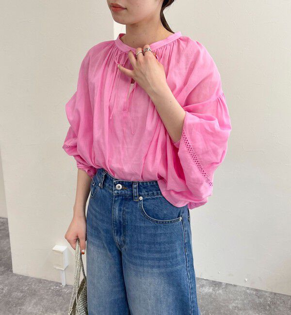 fredy emue「リネン混スキッパーボリュームブラウス」|シャツ・ブラウス|