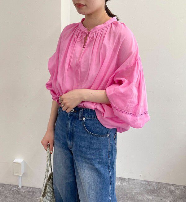 fredy emue「リネン混スキッパーボリュームブラウス」|シャツ・ブラウス|