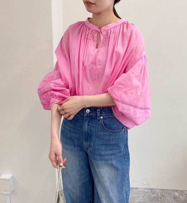 fredy emue「リネン混スキッパーボリュームブラウス」|シャツ・ブラウス|