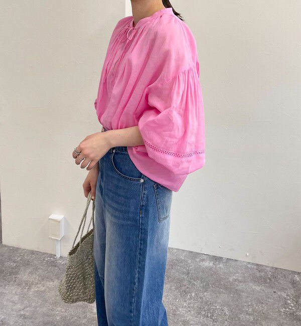 fredy emue「リネン混スキッパーボリュームブラウス」|シャツ・ブラウス|