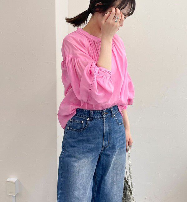 fredy emue「リネン混スキッパーボリュームブラウス」|シャツ・ブラウス|