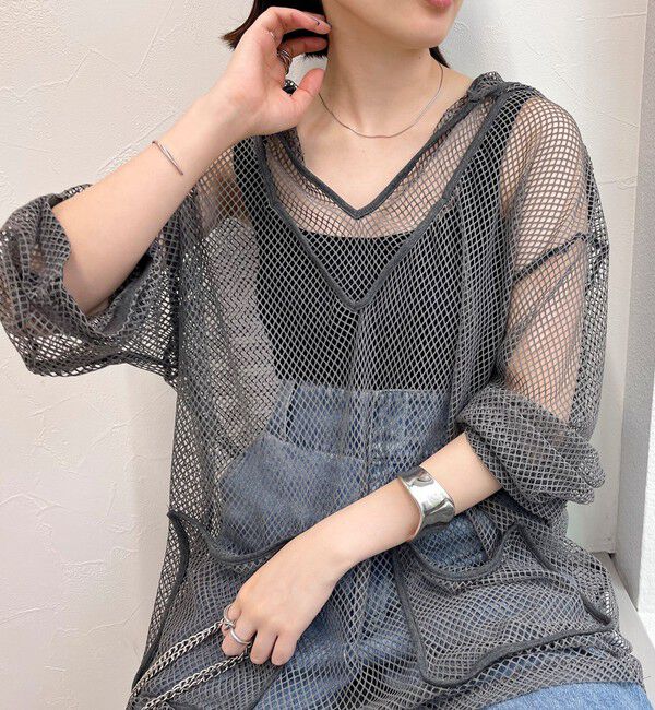 fredy emue「メッシュアノラック」|Tシャツ・カットソー|チャコールグレー
