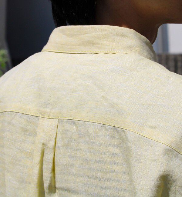 GLOSTER「【新色追加】【GLOSTER/グロスター】フレンチブルドッグ刺繍 リネン 7分袖シャツ」|シャツ・ブラウス|