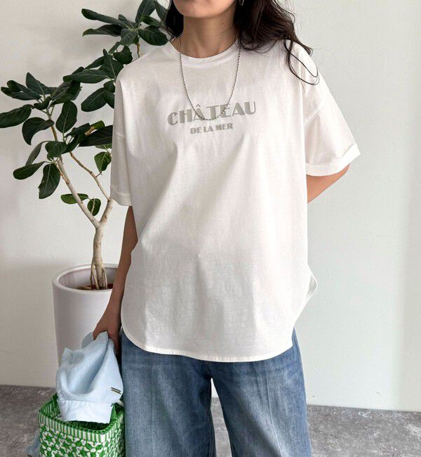 fredy emue「シルケット袖口 ロール5分袖ロゴTシャツ」|Tシャツ・カットソー|