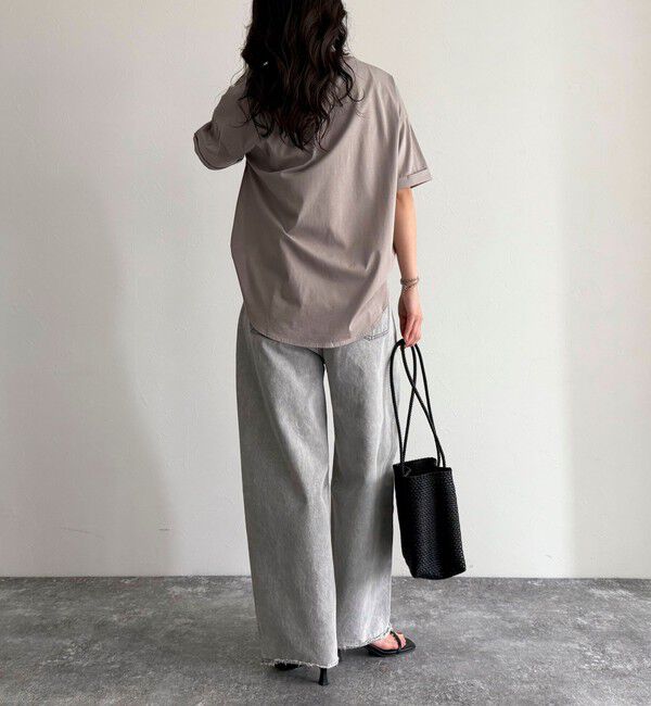 fredy emue「シルケット袖口 ロール5分袖ロゴTシャツ」|Tシャツ・カットソー|