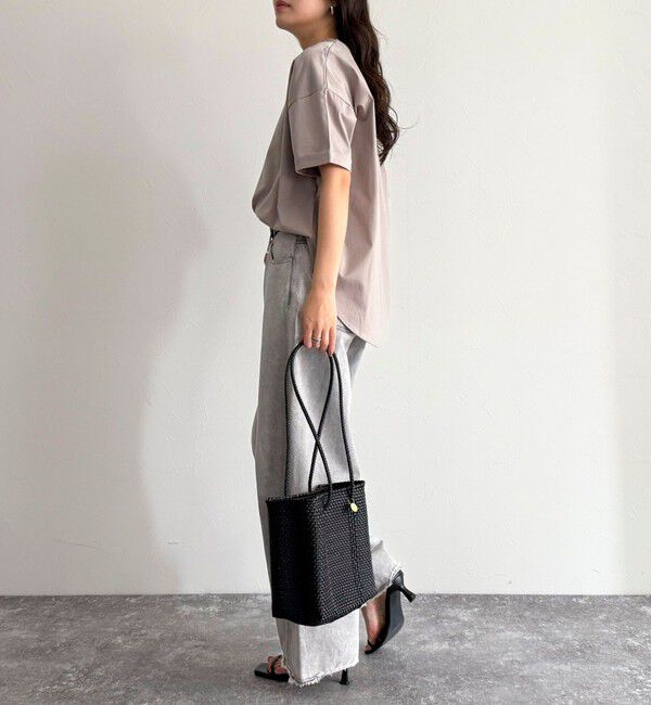 fredy emue「シルケット袖口 ロール5分袖ロゴTシャツ」|Tシャツ・カットソー|