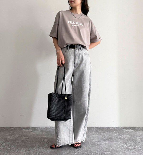 fredy emue「シルケット袖口 ロール5分袖ロゴTシャツ」|Tシャツ・カットソー|