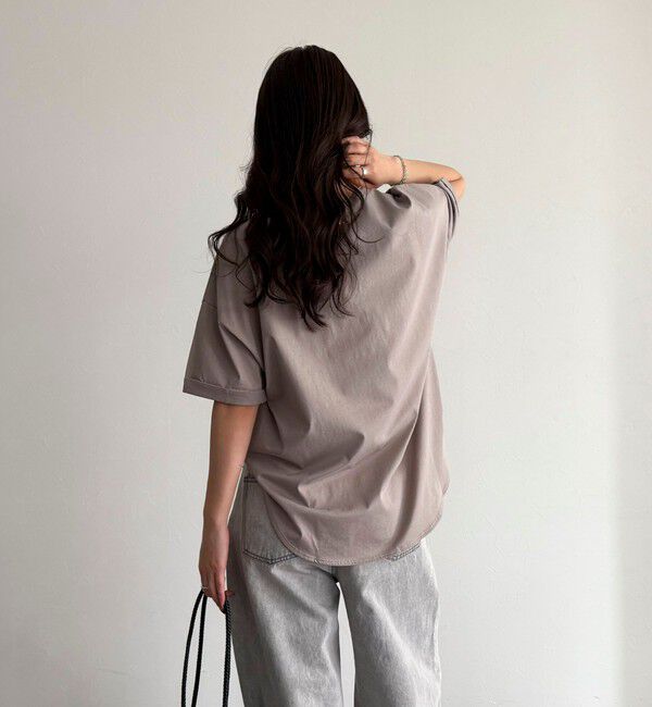 fredy emue「シルケット袖口 ロール5分袖ロゴTシャツ」|Tシャツ・カットソー|